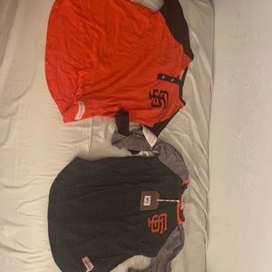 2 Mitchell and Ness Giants Shirts